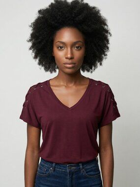 Women's SO Cross Lace Sleeve Shirt